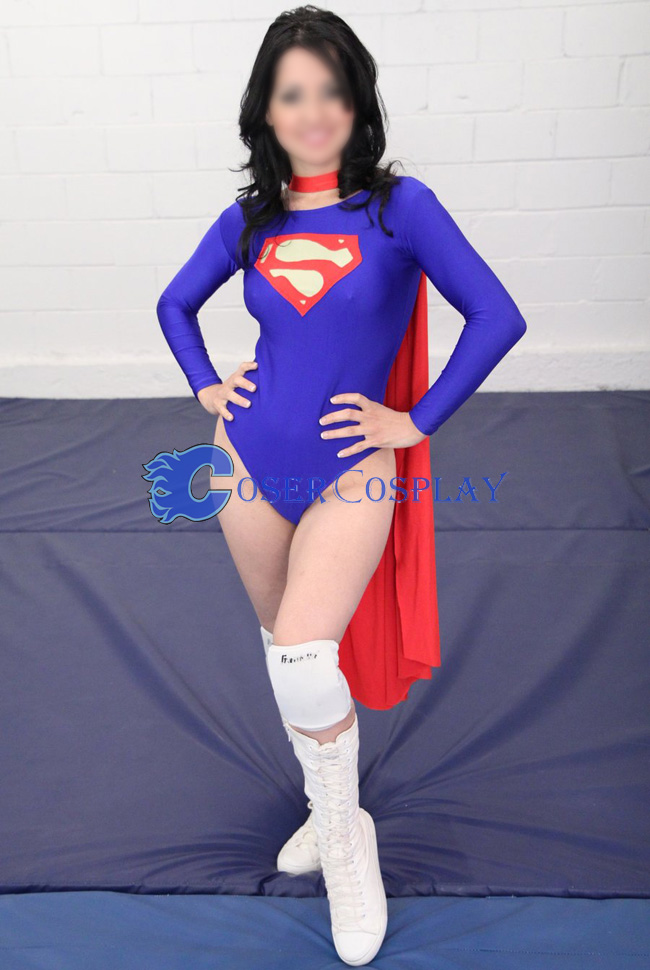 Supergirl Cosplay Costume Sexy Bodysuit